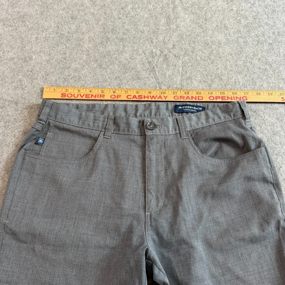 Mizzen + Main Gray Wool‎ Blend Athletic Fit Dress Pants Men's Size 34x33*
